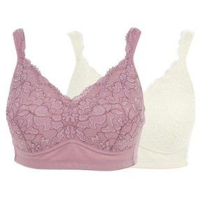 Rhonda Shear Lace Molded Cup Bra with Back Closure 2 Pack X LARGE (RS=16)